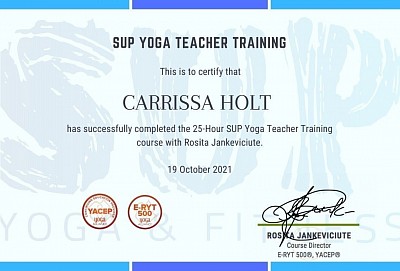 SUP Yoga Teacher Training Certification