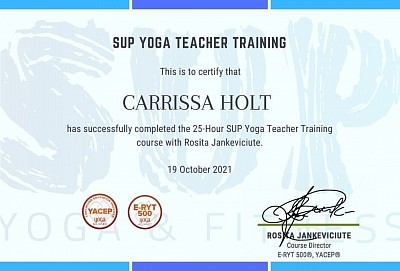 SUP Yoga Teacher Training Certification