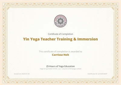 Yin & Immersion YTT Certification