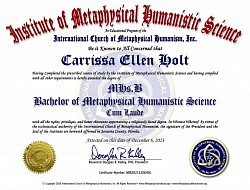 Bachelor In Metaphysical Humanistic Science