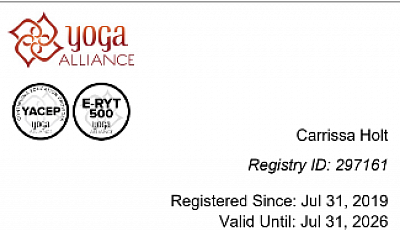 Yoga Alliance Registry ID